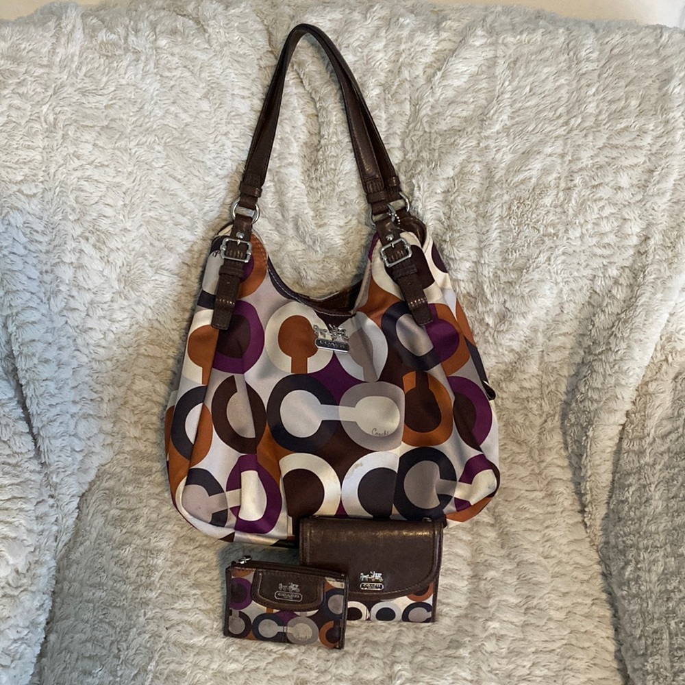 Coach sateen bag and wallet